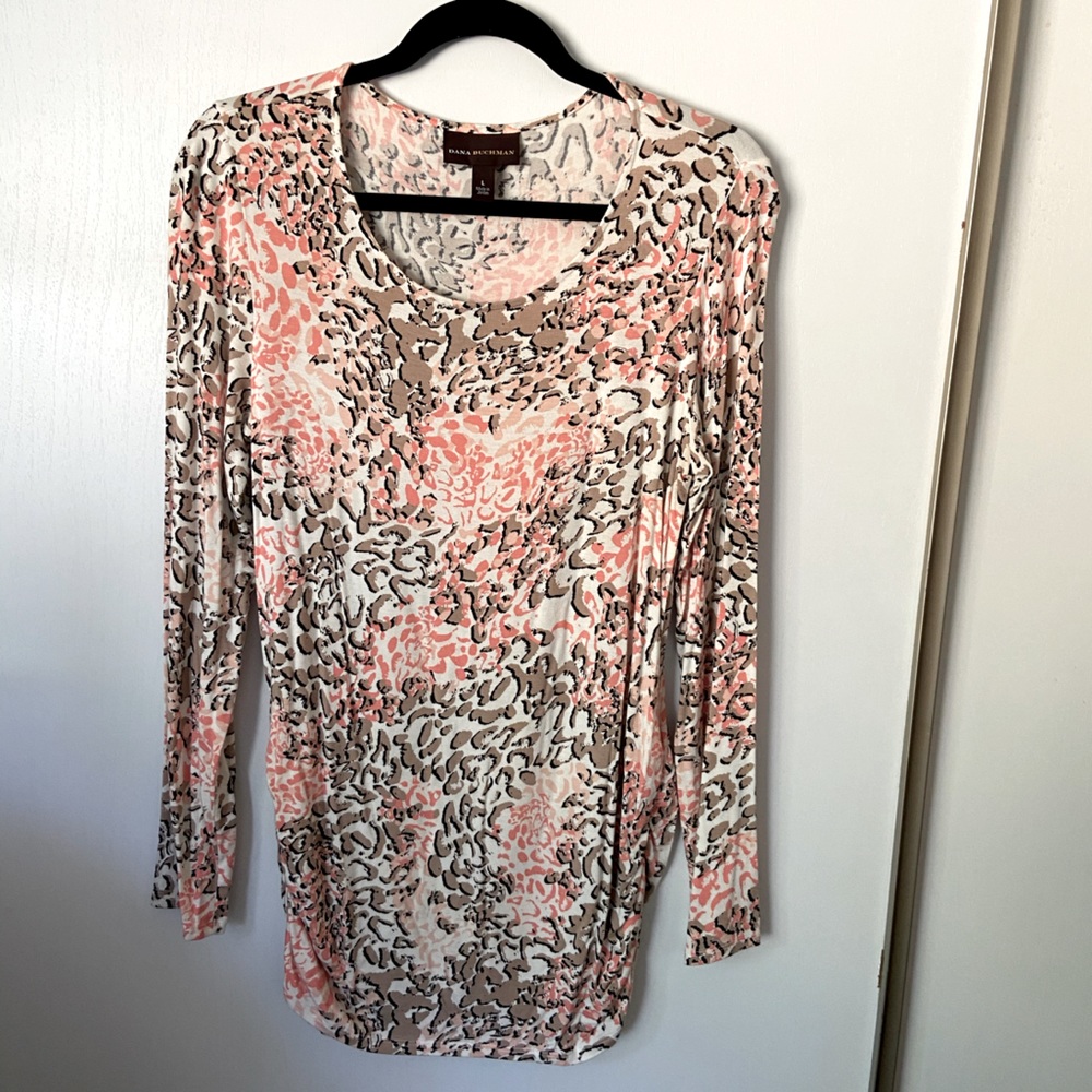 Dana Buchman Long Sleeve Scoop Neck Blouse Size L